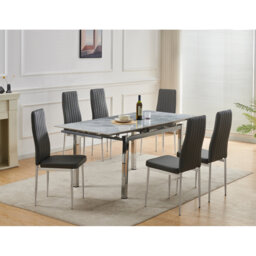 Grande Sintered Stone Extending Dining Table with 6 Monza Chairs