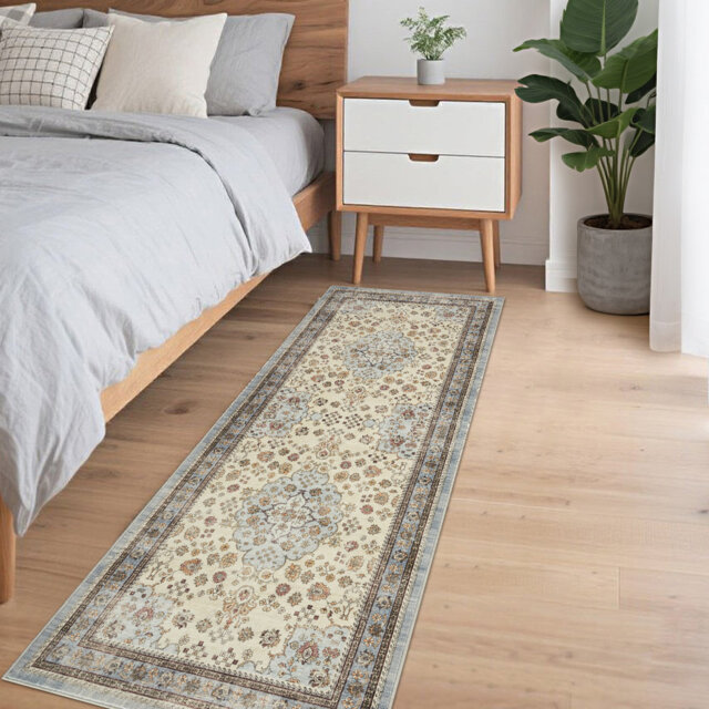 Modern Washable Area Rug, Floral Foldable Area Rug with Non Slip Backing, Low Pile Stain Resistant Floor Carpet for Dorm Office Decor