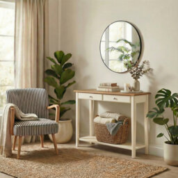 Sodhi Two Storage Drawer Rectangular Wooden Console Table - Soft Rustic Design