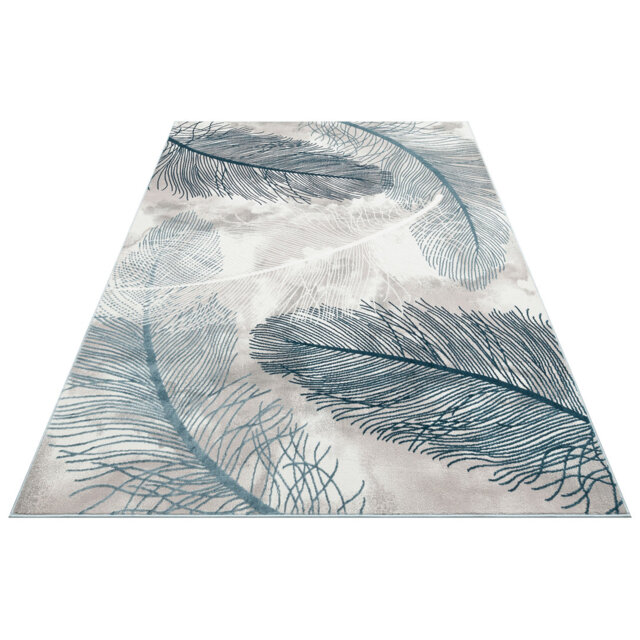 Altaneca Abstract 200cm X 290cm BlueLight GreyWhite Area Rug
