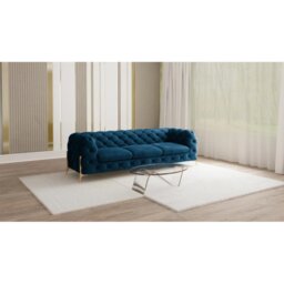 Chesterfield Sofa Set 3+2+1 Hanks with Gold Metal Legs