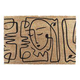 Bayport Line Art Faces Kitchen Mat