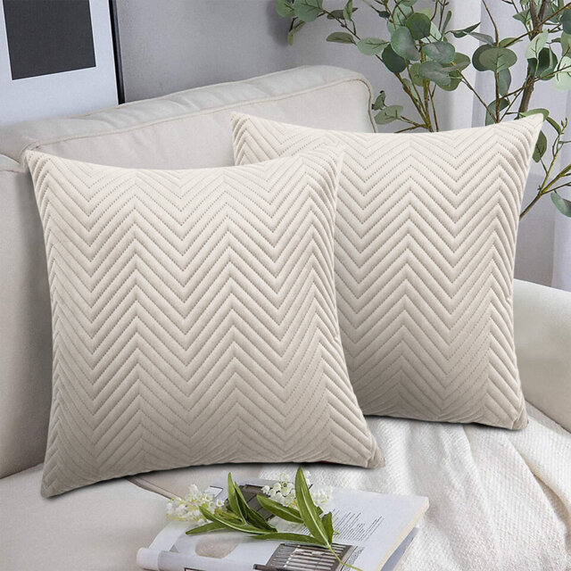 Embossed Velvet Cushion Cover (Pack of 2)