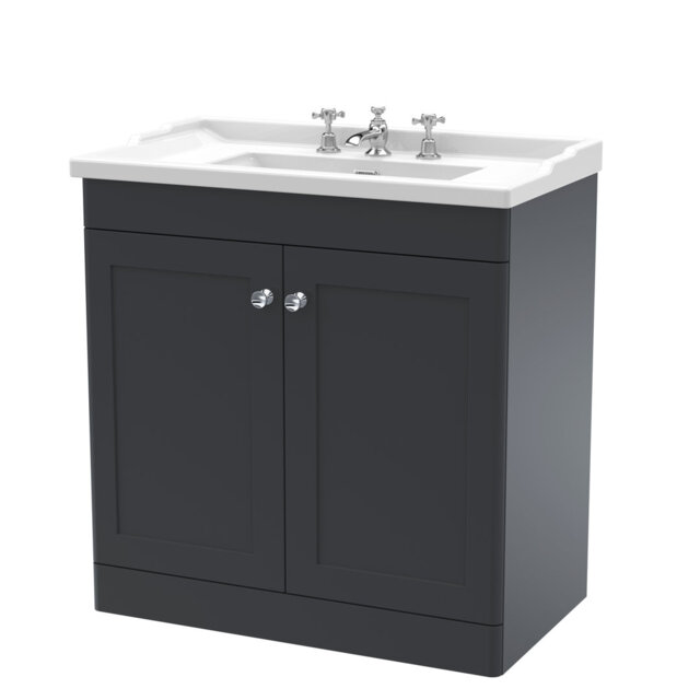 Classique 820mm Free-standing Single Bathroom Vanity with Vitreous China Vanity Top