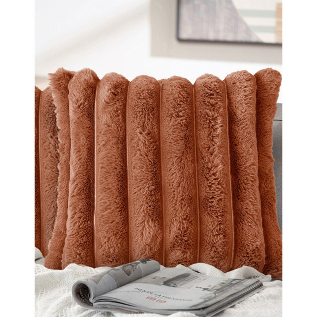 Bintliff Luxury Jumbo Cord Faux Fur Cushion Cover