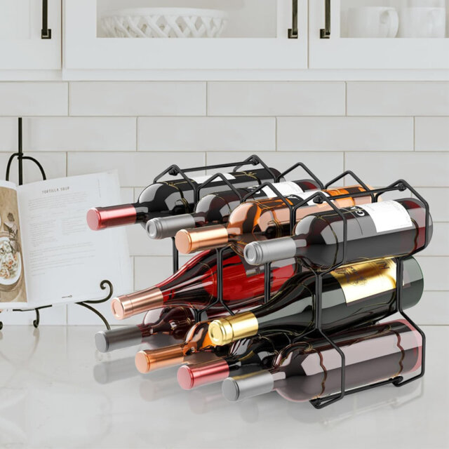 Counter Top Wine Rack, Freestanding Metal Wine Rack, Small Table Top Wine Rack, 3 Layers Of Modern Wine Rack