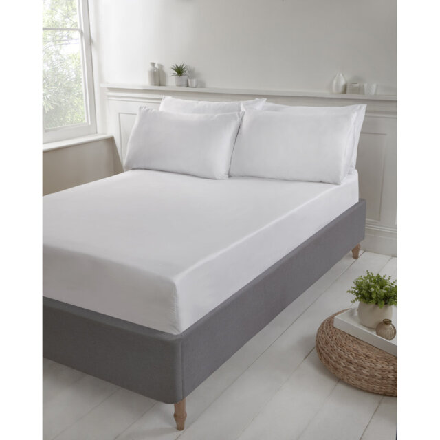 Clein 200 Thread Count Extra Deep Fitted Sheet White