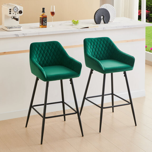 Saarrah 68cm Upholstered Bar Stool with Arms