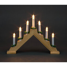 Christmas Nativity LED Candle Bridge with Candles, Pine Effect and Inline Switch