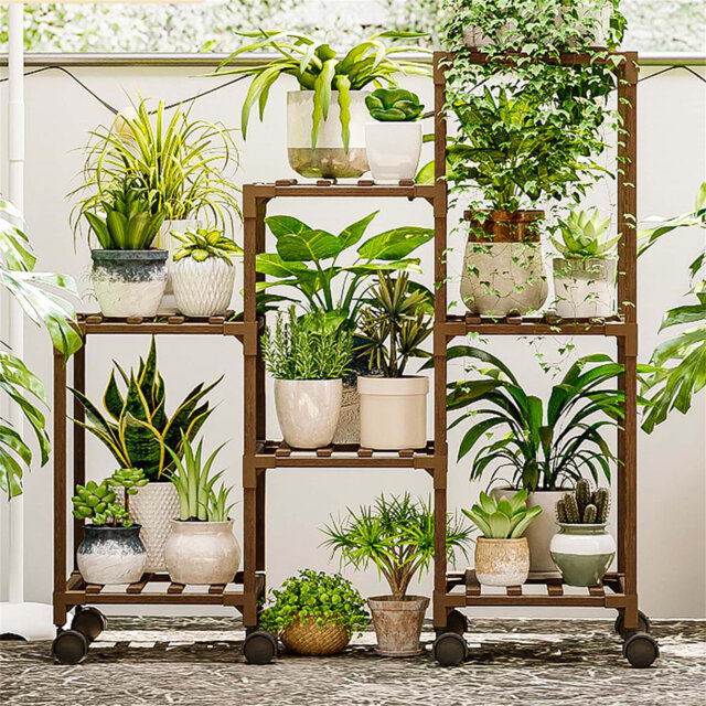 Ladder Plant Stand With Wheels For Indoor And Outdoor by Wayfair |  uFurnish.com