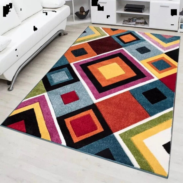 Modern Luxury Hand Carved Multi Colour Bedroom Carpet Small Floor Rug Mat