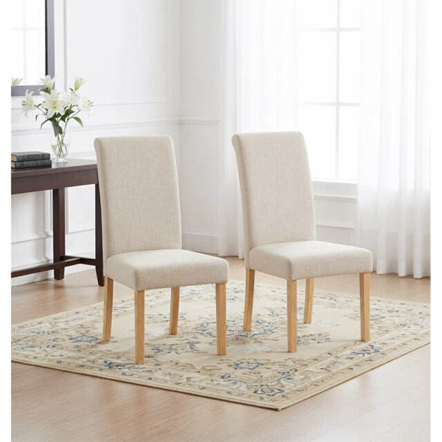 46cm H Linen Upholstered Upholstered Back Parsons Chair