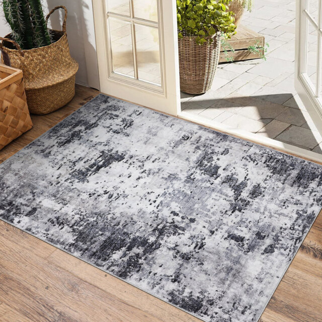Abstract Machine Printed 160cm X 230cm Area Rug