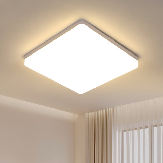 White 30cm Minimalist Square LED Flush Ceiling Light