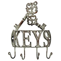 Metal Wall Organizer with Key Hooks