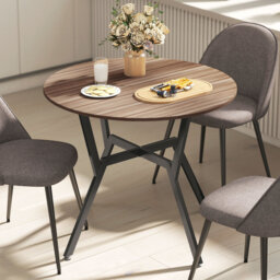 Lamberto Round Metal Base Dining Table