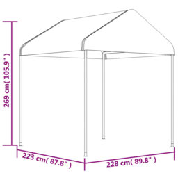 Dakota Fields Gazebo With Roof White 2.28X2.23X2.69 M Polyethylene