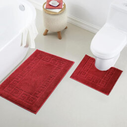 2 Pack Non-Slip Quick Dry Anti-Mould Bath & Pedestal Mat Set