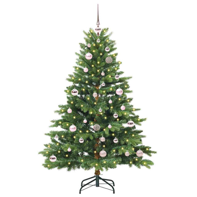 Artificial Christmas Tree with 150 LEDs Green PE and PVC