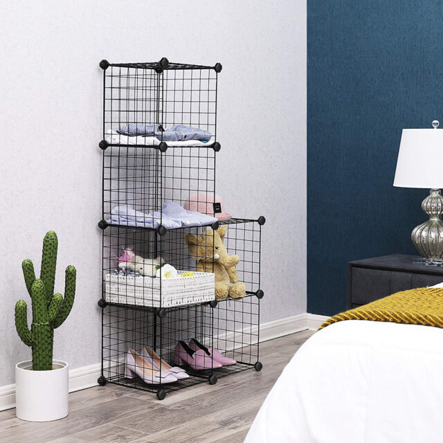 Taeju 93cm H x 63cm W Steel Cube Bookcase