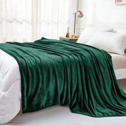 Reversible Faux Fur Mink Fleece Blanket Throw - Ultra Soft Plush Luxury Sofa & Bed Throw, Warm Light