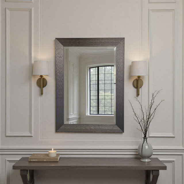 Madge Wavy Framed Wall Mounted Accent Mirror Bevelled