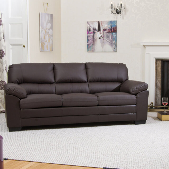 Robidoux 3 Seater Faux Leather Sofa Bed