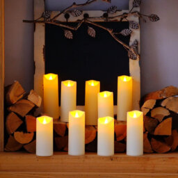 Flameless LED Candles - 9 Pack, Ivory Frosted Plastic, Battery-Operated with Remote Timers, Electric Fake (Won't Melt)