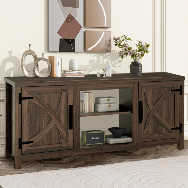 "58"" Tv Stand For Tvs Up To 65 Inch, Media Entertainment Center With Storage Cabinets, White Modern Tv Cabinet For Living Room"