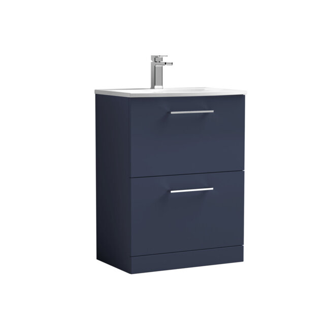 610mm Single Bathroom Vanity with Drop In Vitreous China Basin