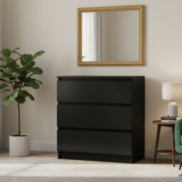 Chest of Drawers for Bedroom, 3 Drawer Dresser with Contemporary Design, Tall Storage Cabinet for Clothes, Bedroom Furniture, Easy Assembly