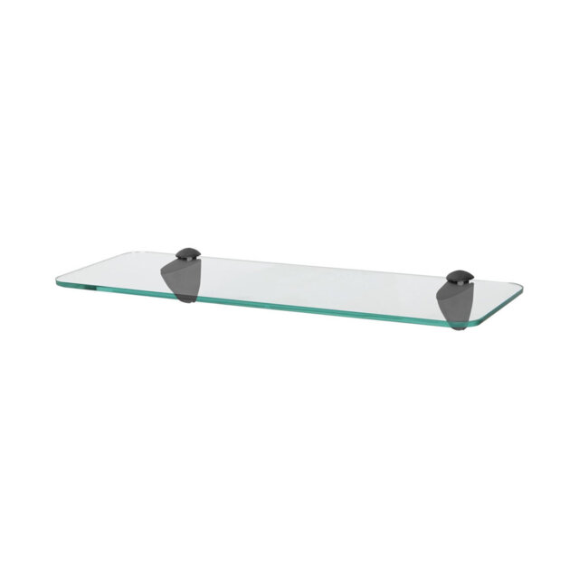 Harbour Housewares - Rounded Floating Glass Shelf with Metallic Brackets