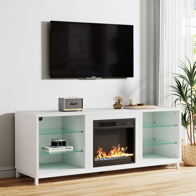 Latitude Run 164cm W TV Stand with Fireplace