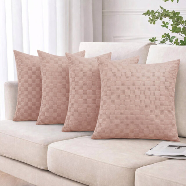 Chequered and Geometric Square Throw Cushion