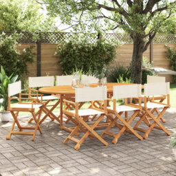 Vidaxl Folding Garden Chairs 8 Piece Dark Gray Fabric