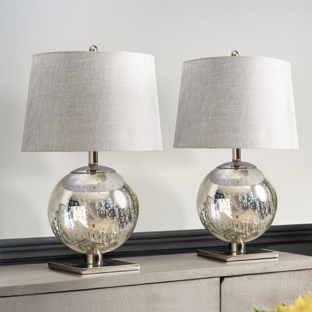 Adyaan 63cm Table Lamp with Glass Base For Bedroom Furniture