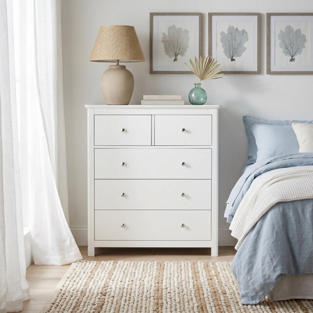 Nairn White 2+3 Drawer Chest Of Drawers