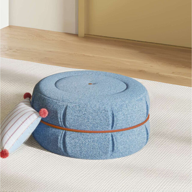 Round Upholstered Pouf Mat Multifunctional Cushion That Can Also Be Used As A Footstool