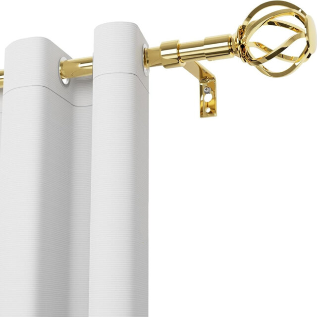 Natural 80cm to 156cm 1.6cm Single Curtain Pole