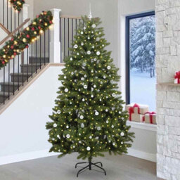 Artificial Christmas Tree with Stand Green PVC and Metal