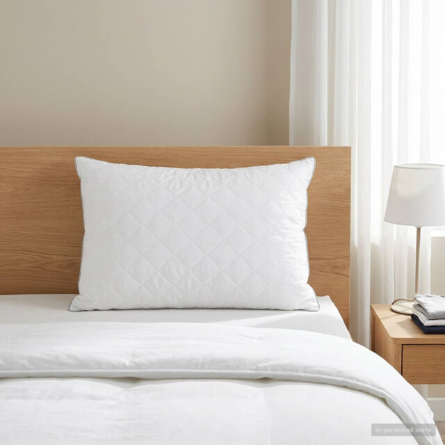 Pillow FULDA White 100% Goose Down & Feather Quilted Bedding Washable