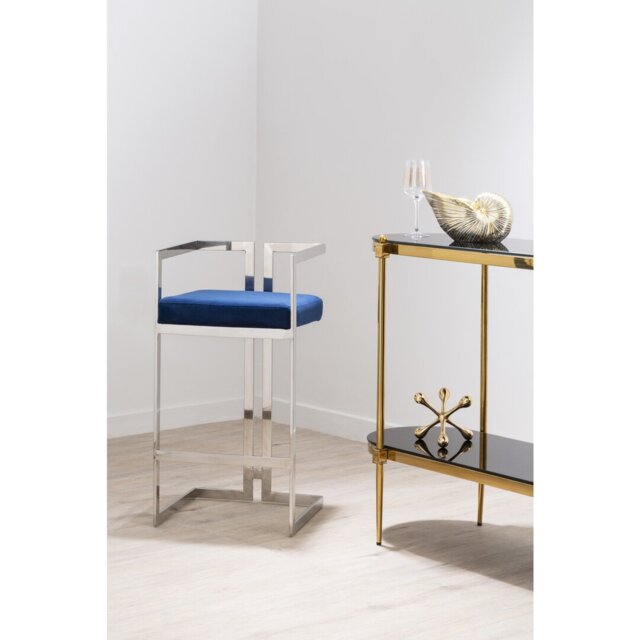 Carwell Upholstered Counter Stool with Metal Frame