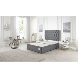 Orchid Side Lift Ottoman Divan Bed Base with Upholstered Headboard