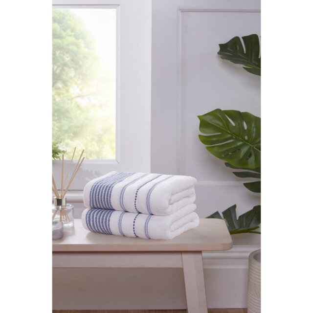 Dakota Stripe Hand Towel Green
