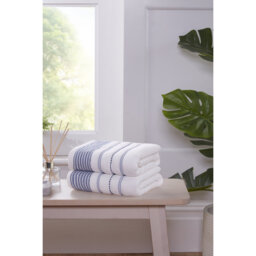 Dakota Stripe Hand Towel Green