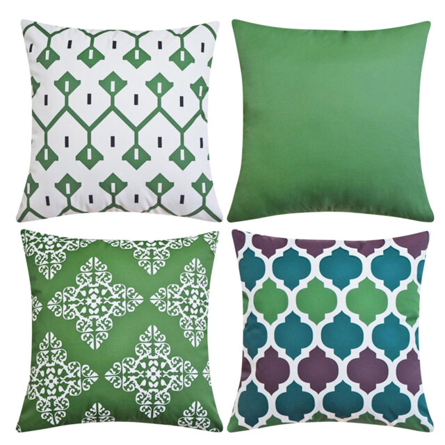 Macedon Indoor / Outdoor Geometric Square Throw Pillow Cover