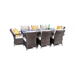 Parra Rectangle 11 - Piece 8 - Person 200Cm L Outdoor Dining Set
