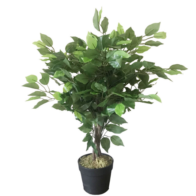 Artificial Ficus Tree Plant Green Mini Bushy Ficus 60cm Leaf Realistic Plant