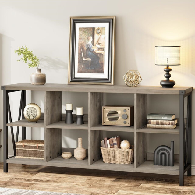 30.3cm H x 13.4cm W Metal Cube Bookcase