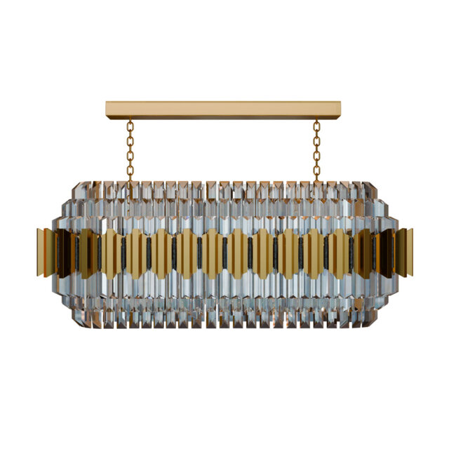 Luxury K9 Crystal Chandelier – Modern Oval Pendant Light with Adjustable Hanging Chain, Flush Mount Crystal Ceiling Fixture for Dining Room & Living R